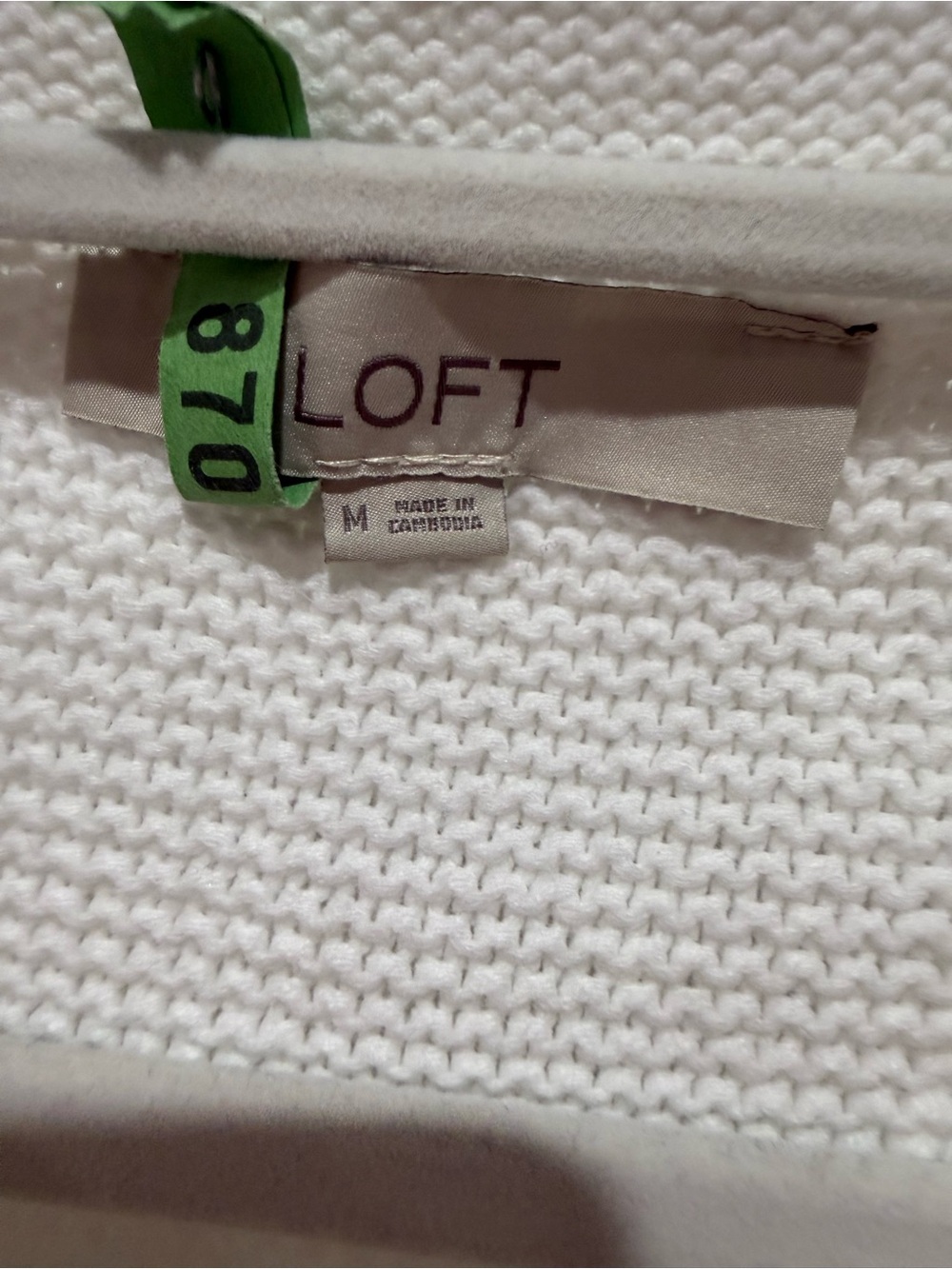 Loft White Short Sleeve Cardigan. Size Medium - Picture 3 of 7